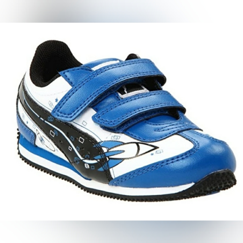 Puma Blue and White Velcro Sneakers Retro Design